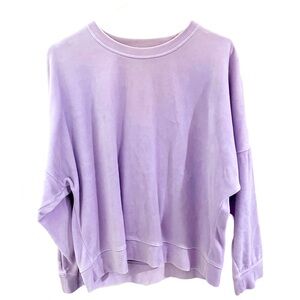 Aerie Velour Light Purple Pullover Sweatshirt Crewneck